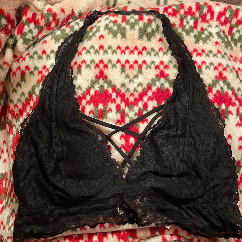 Black halter bralette